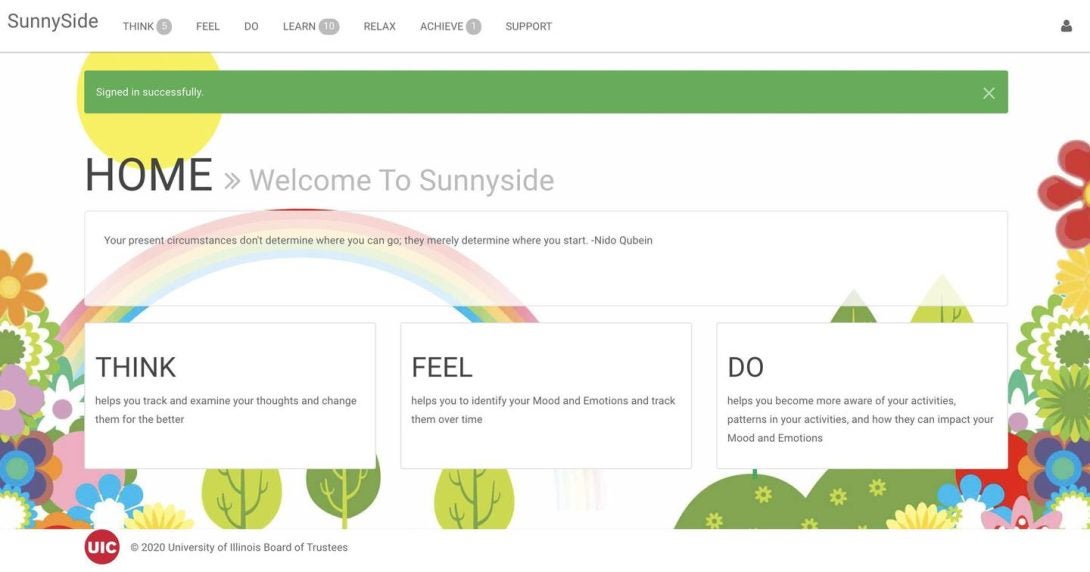 Jenna Duffecy and Pauline Maki, members of the University of Illinois Center on Depression and Resilience, created Sunnyside for Moms, an app that brings together cognitive behavioral health and AI-driven technology to intervene with mental health. (UI Center on Depression and Resilience)