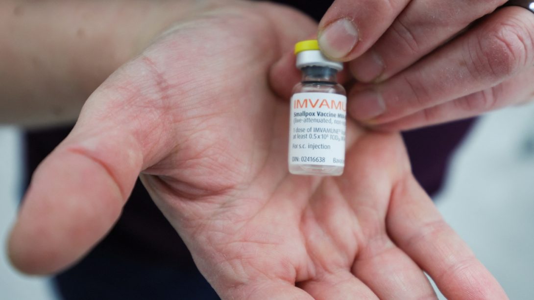 A man holds a vial of smallpox vaccine in his hand. Image courtesy of Fox News